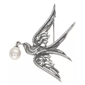 3887024247Л Брошь (Ag 925)